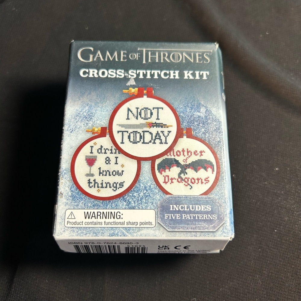 NIB Game of Thrones Cross-Stitch Kit. Features 5 designs.